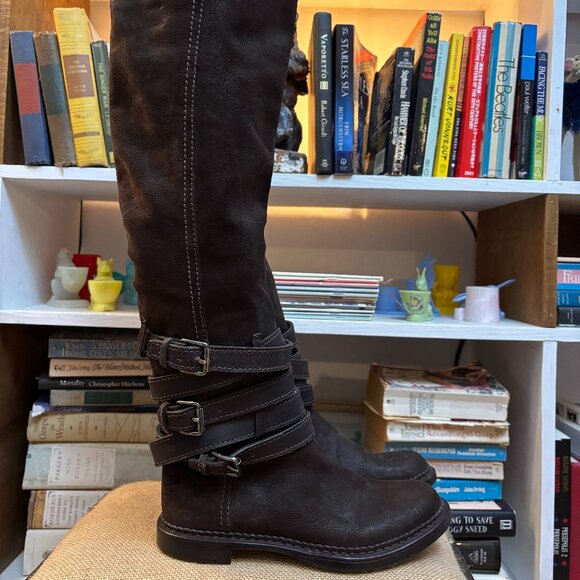 Miu Miu Shoes - Miu Miu Brown Suede Knee-High Boots